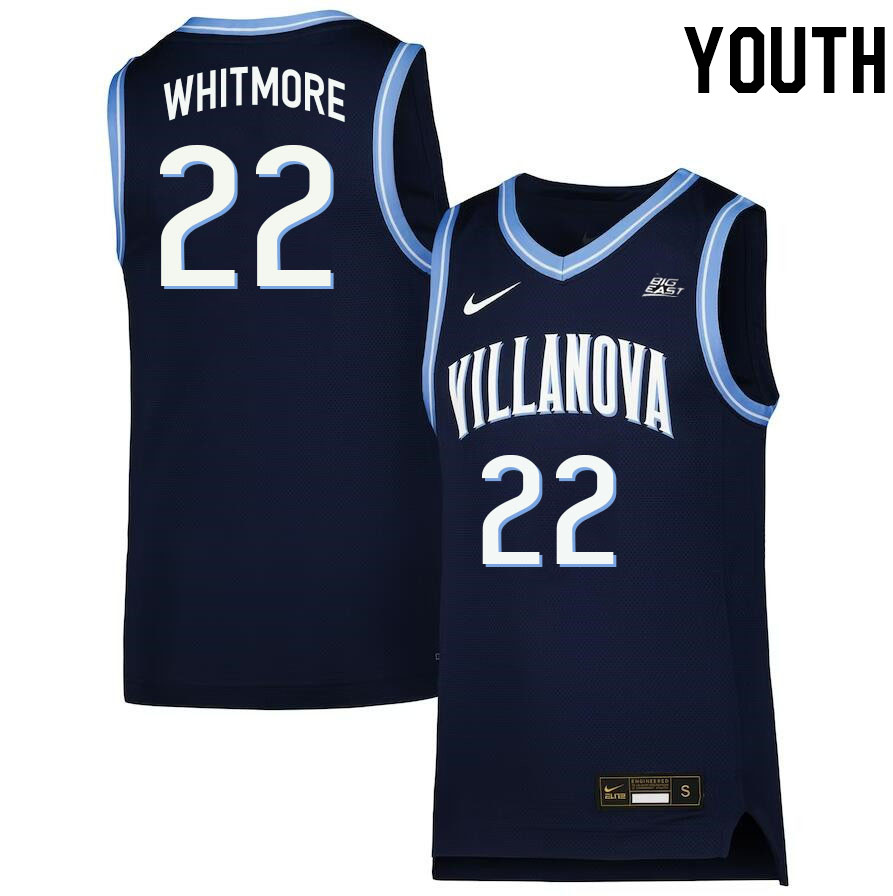 Youth #22 Cam Whitmore Willanova Wildcats College 2022-23 Basketball Stitched Jerseys Sale-Navy